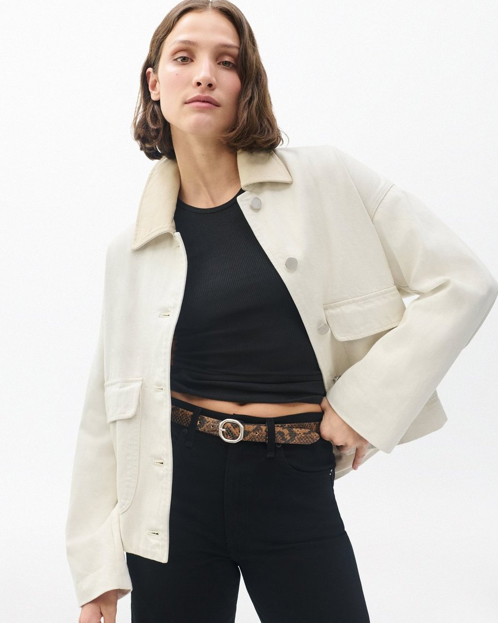 Small Audrey Suede Belt - Mocha Snake
