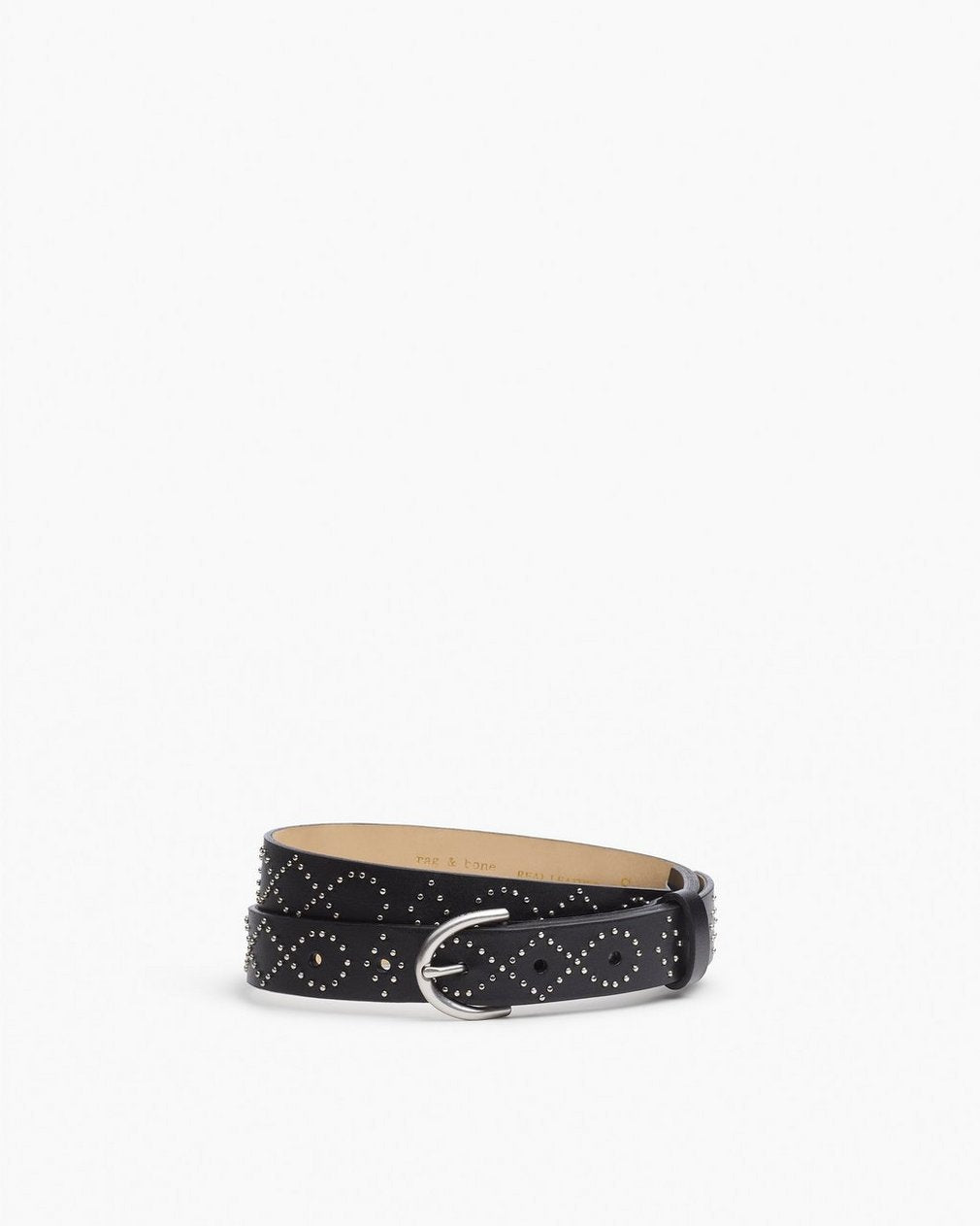 Maisie Studded Leather Belt - Black