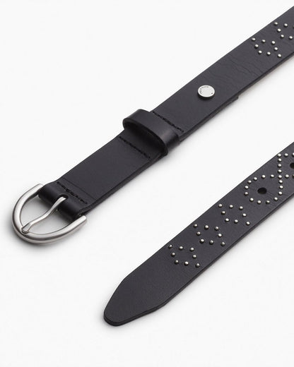 Maisie Studded Leather Belt - Black