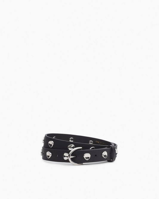 Brynn Studded Leather Belt - Black