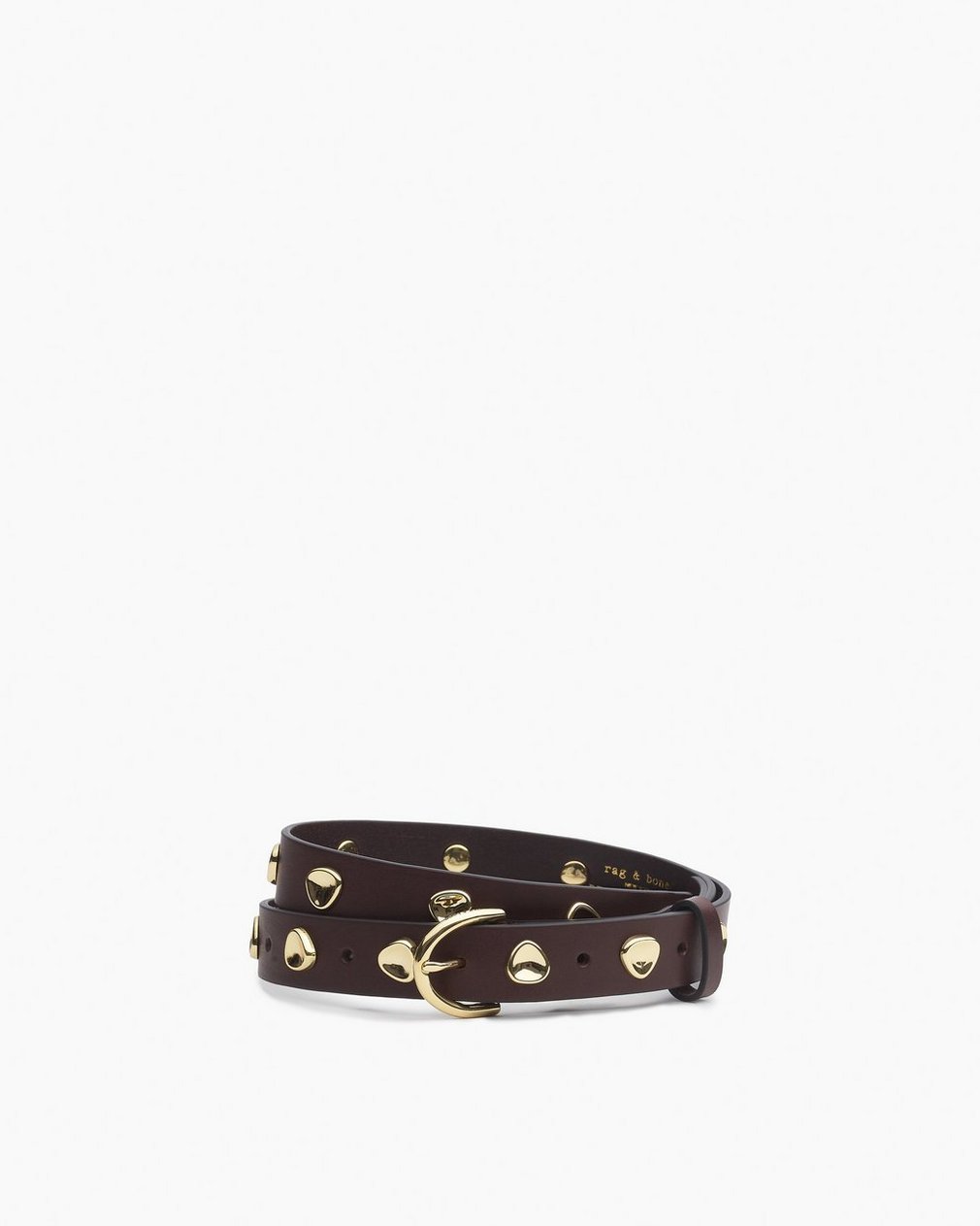 Brynn Studded Leather Belt - Dark Espresso