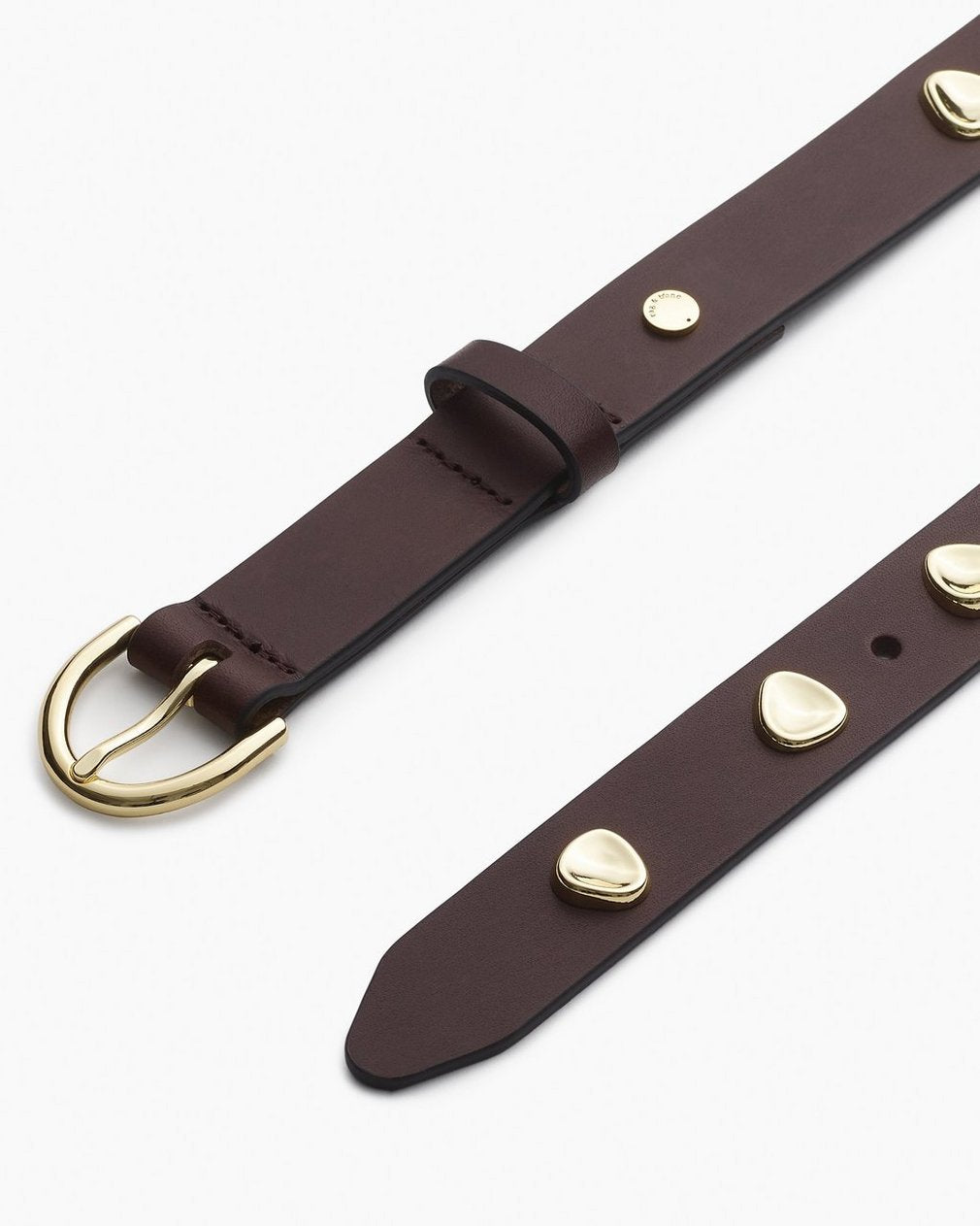 Brynn Studded Leather Belt - Dark Espresso