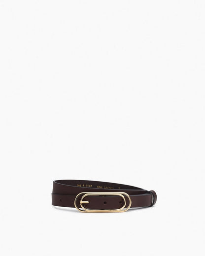 Duo Rounded Rebound Leather Belt - Dark Espresso