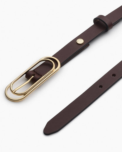 Duo Rounded Rebound Leather Belt - Dark Espresso