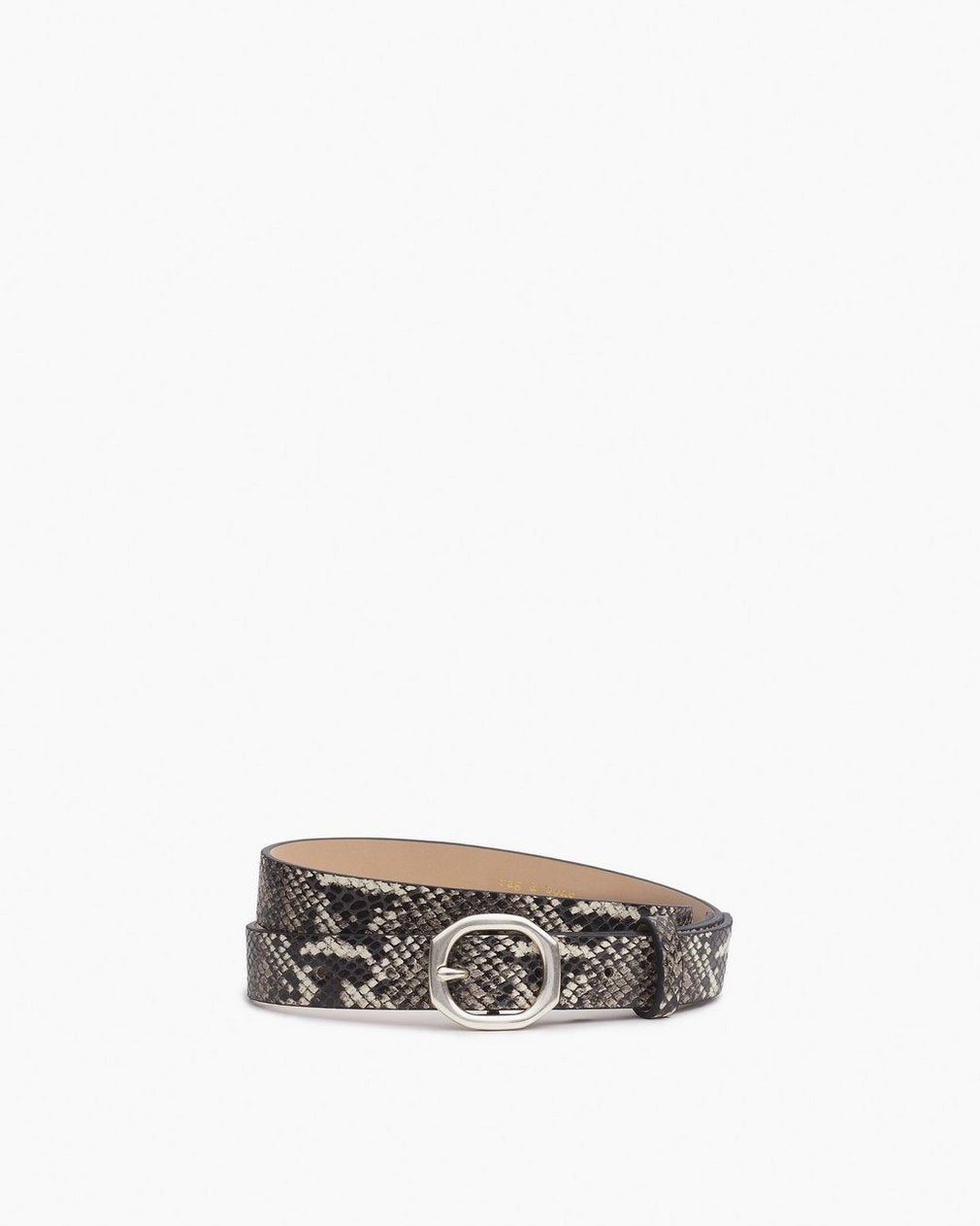 Small Audrey Leather Belt - White Snake
