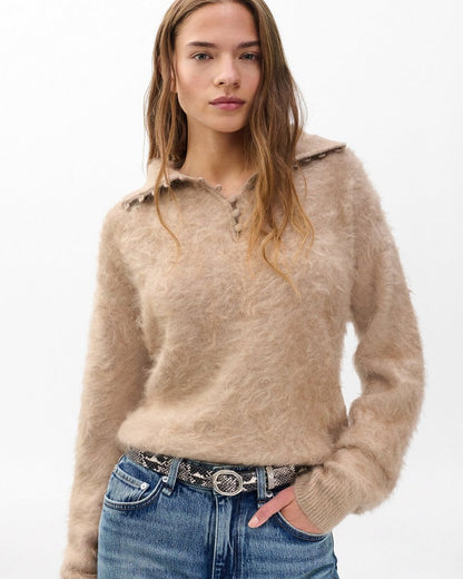 Small Audrey Leather Belt - White Snake