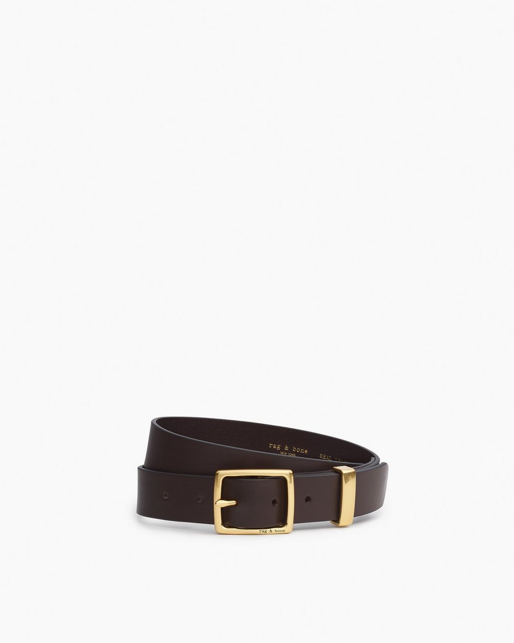 X Boyfriend Leather Belt - Dark Espresso