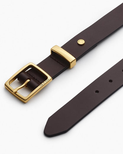 X Boyfriend Leather Belt - Dark Espresso