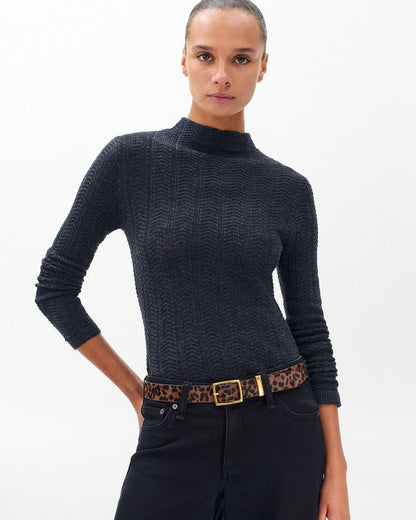 X Boyfriend Leopard Belt - Leopard Hair Calf