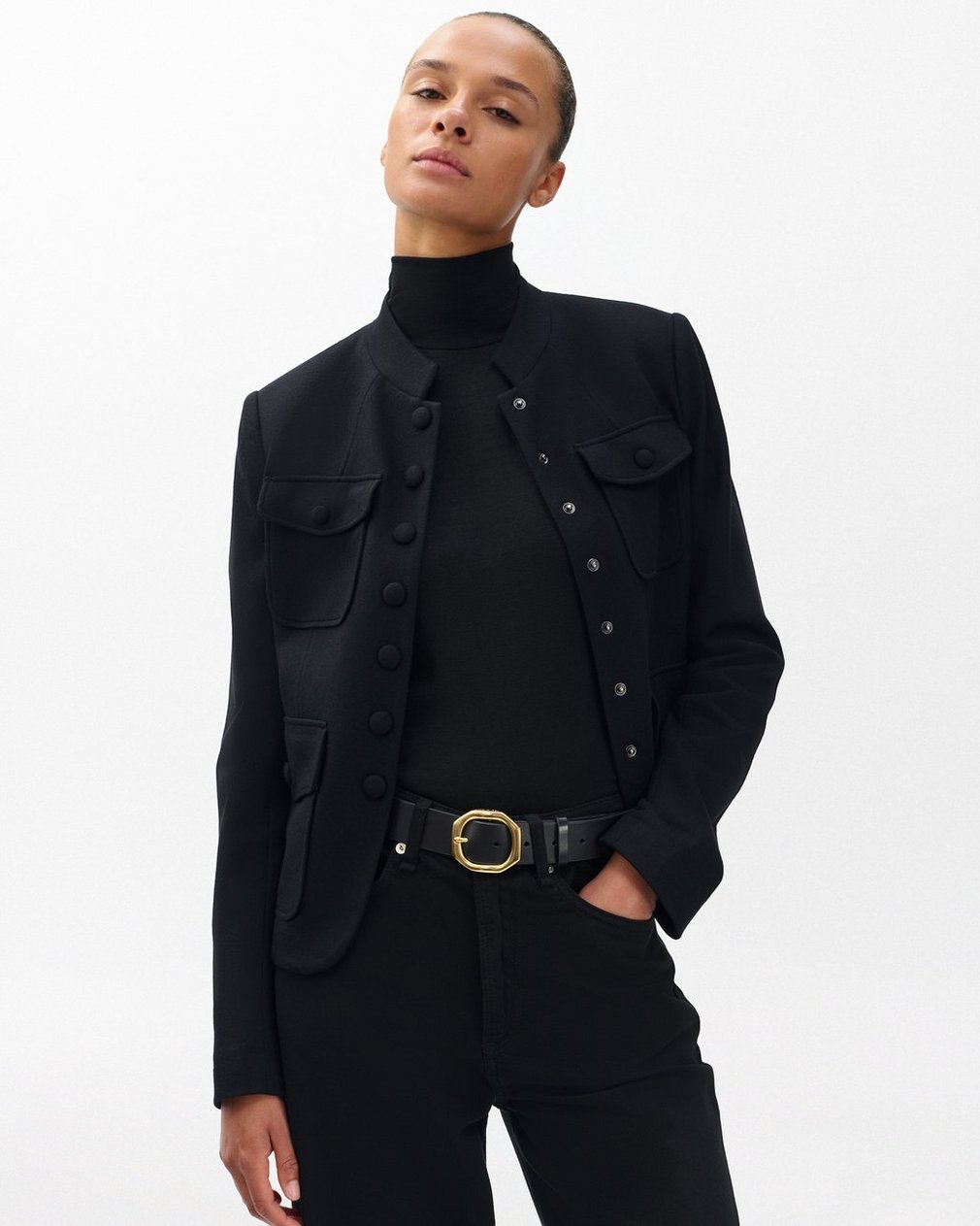 Audrey Leather Belt - Black Gold