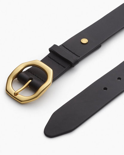 Audrey Leather Belt - Black Gold