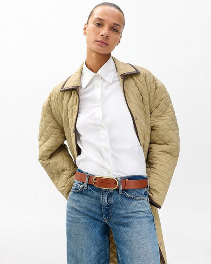 Rounded Rebound Leather Belt - Whiskey