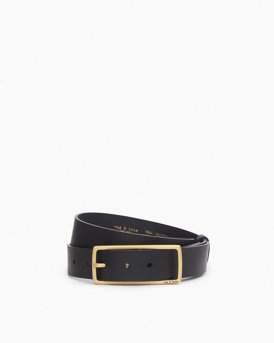 Leather Rebound Belt for Women in Black