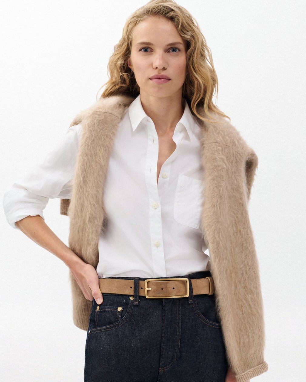 Rebound Camel Suede Belt for Women