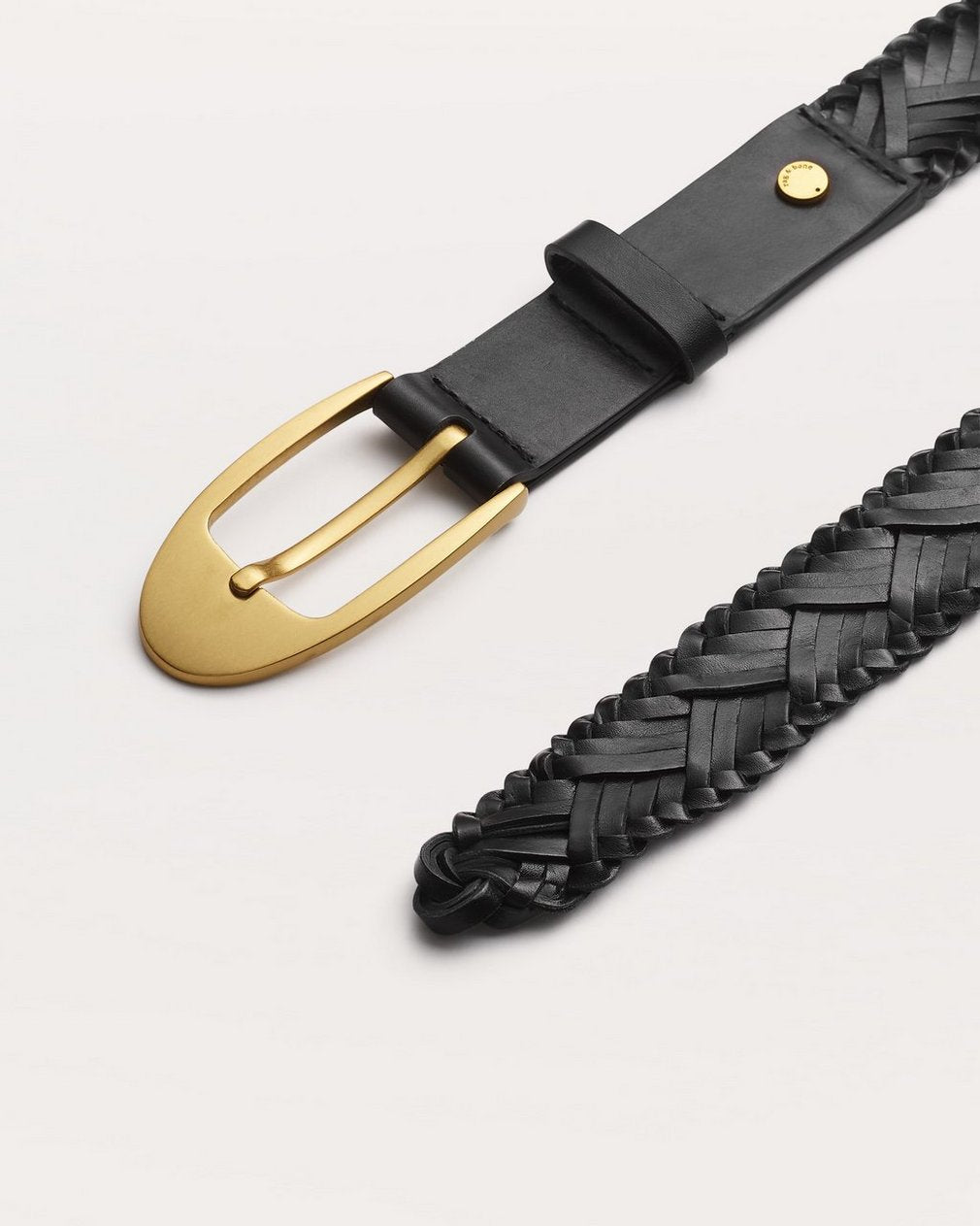 Gemma Woven Leather Belt - Black