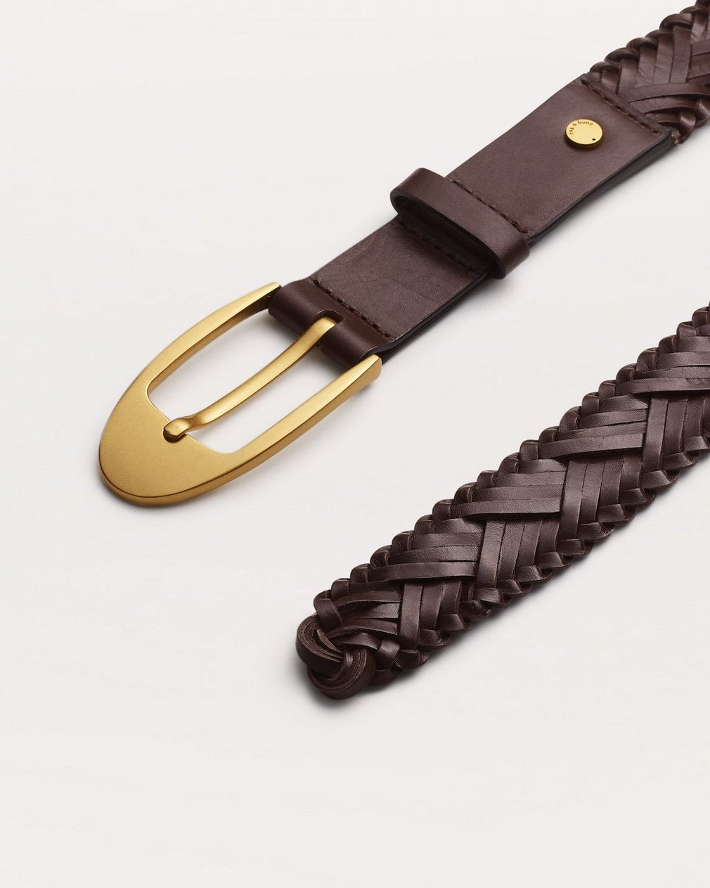 Gemma Woven Leather Belt - Dark Espresso