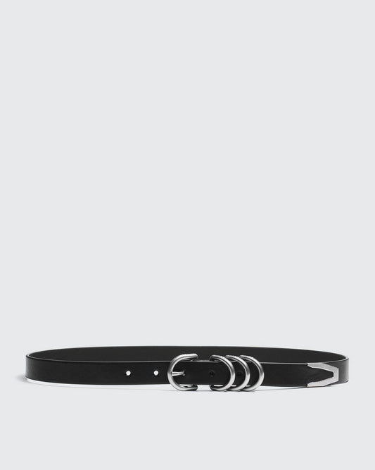 Baby Spire Leather Belt - Black