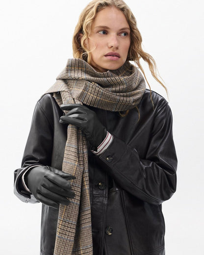 Joni Cashmere-Lined Leather Gloves - Black