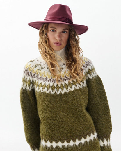 Clara Felted Wool Fedora - Bordeaux
