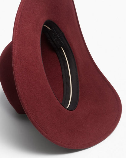 Clara Felted Wool Fedora - Bordeaux