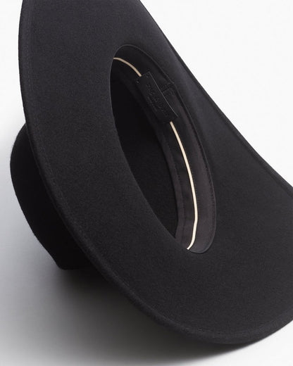 Clara Felted Wool Fedora - Black