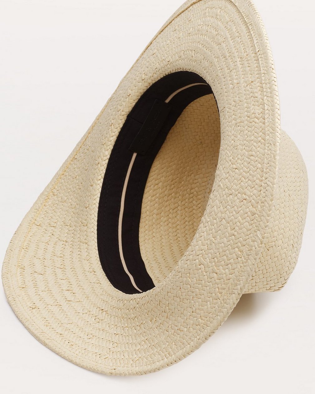 Cabochon-Studded Packable Straw Fedora - Natural