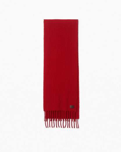 Mila Textured Italian Cashmere Scarf - Fiery Red