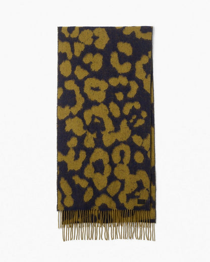 Piper Leopard-Print Scarf - Lime Multi