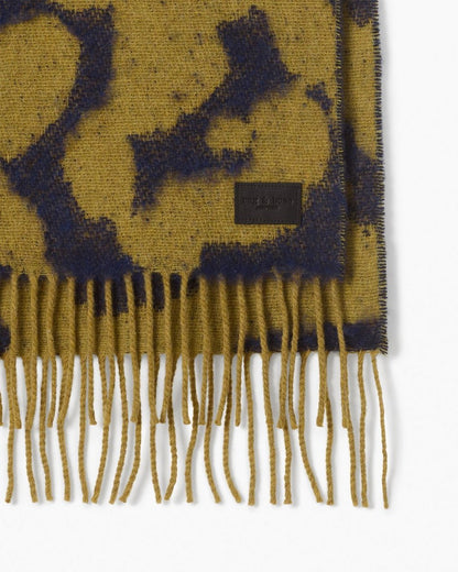 Piper Leopard-Print Scarf - Lime Multi