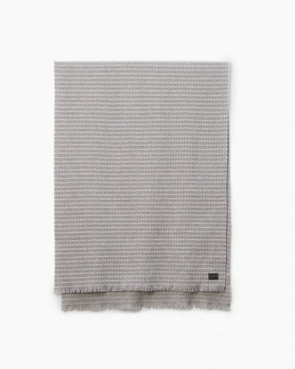 Joni Waffle-Knit Wool Scarf - Grey