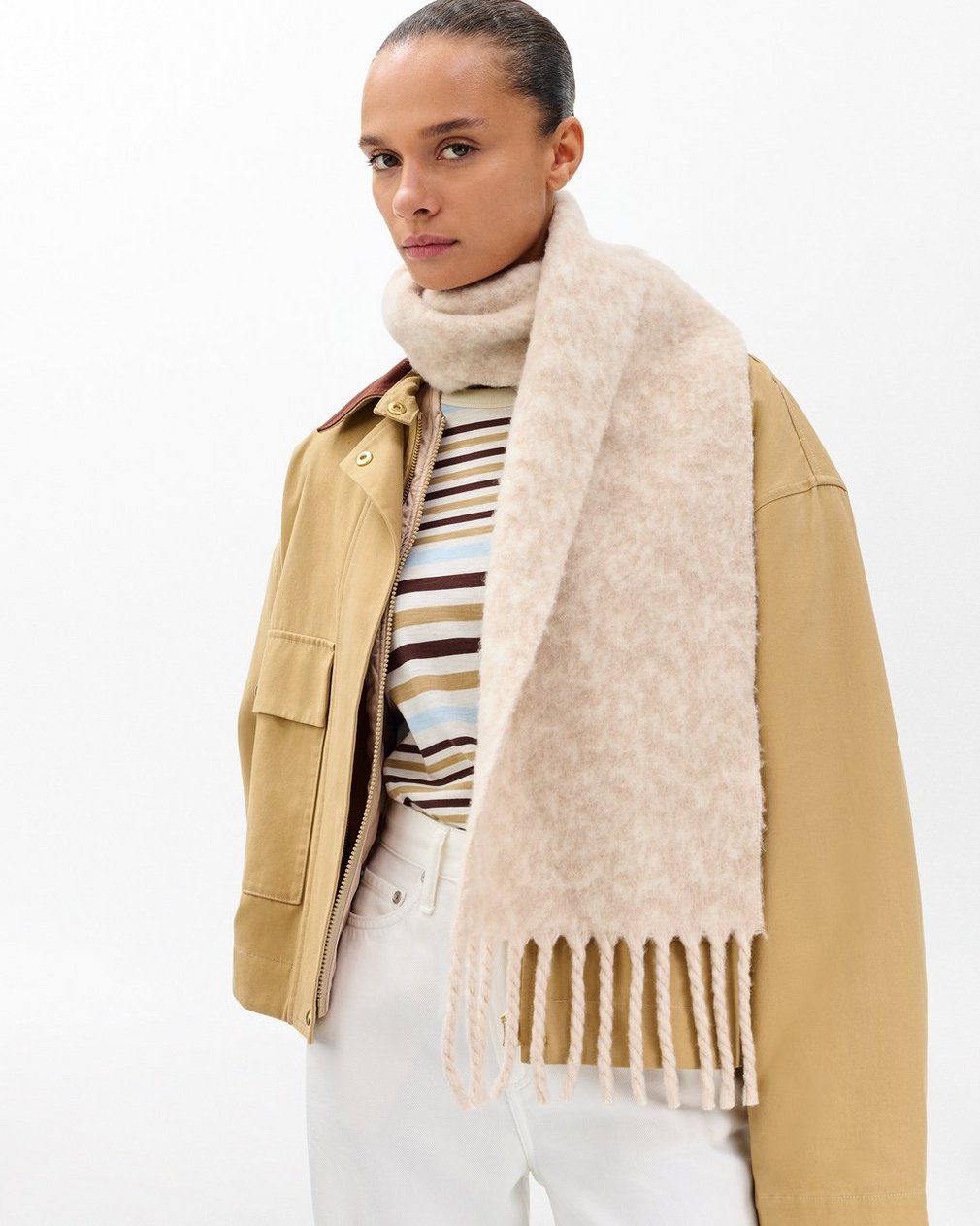 Nora Twisty Scarf - Ecru Multi
