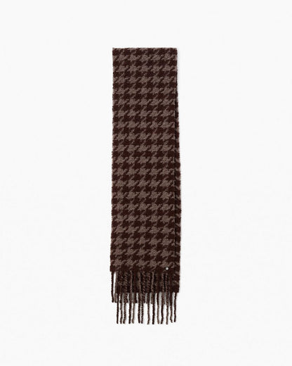 Nora Houndstooth Scarf - Dark Espresso Multi