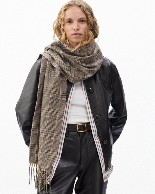Mila Cashmere Scarf - Camel Heritage Plaid