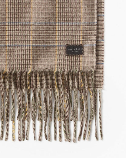 Mila Cashmere Scarf - Camel Heritage Plaid