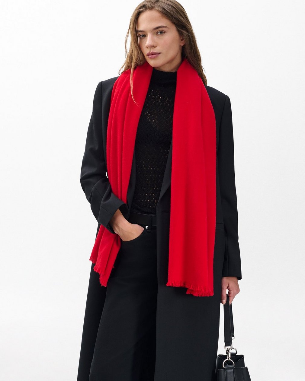 Joni Wool Scarf - Flame Red