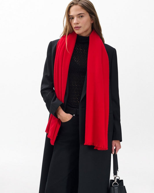 Joni Wool Scarf - Flame Red