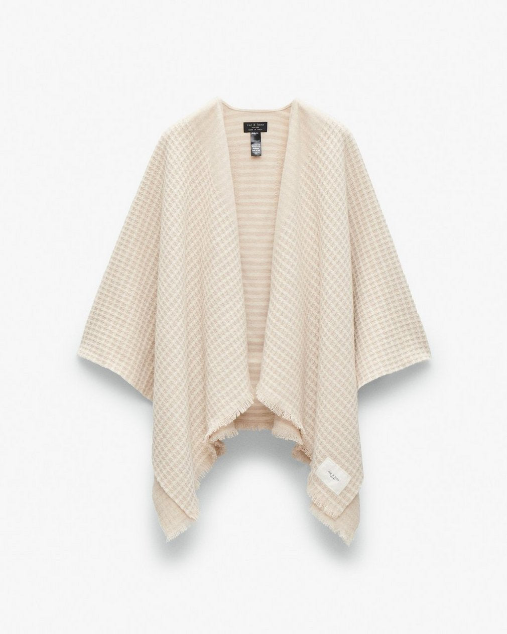 Joni Waffle-Knit Wool Poncho - Oatmeal