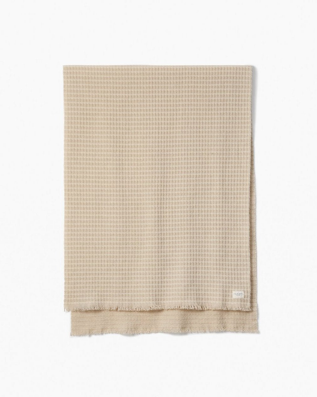 Joni Waffle-Knit Wool Scarf - Oatmeal