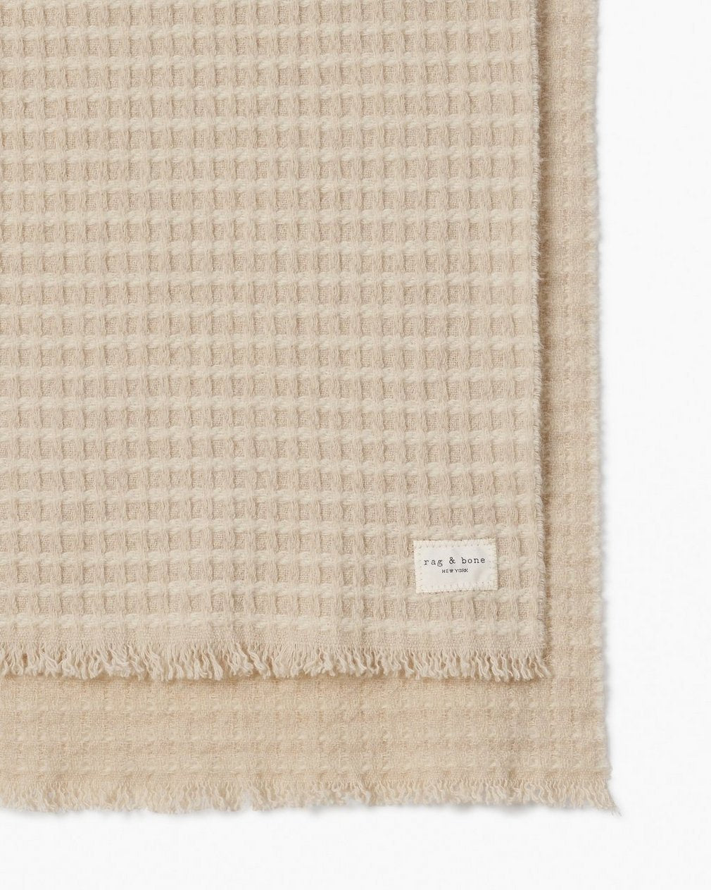 Joni Waffle-Knit Wool Scarf - Oatmeal