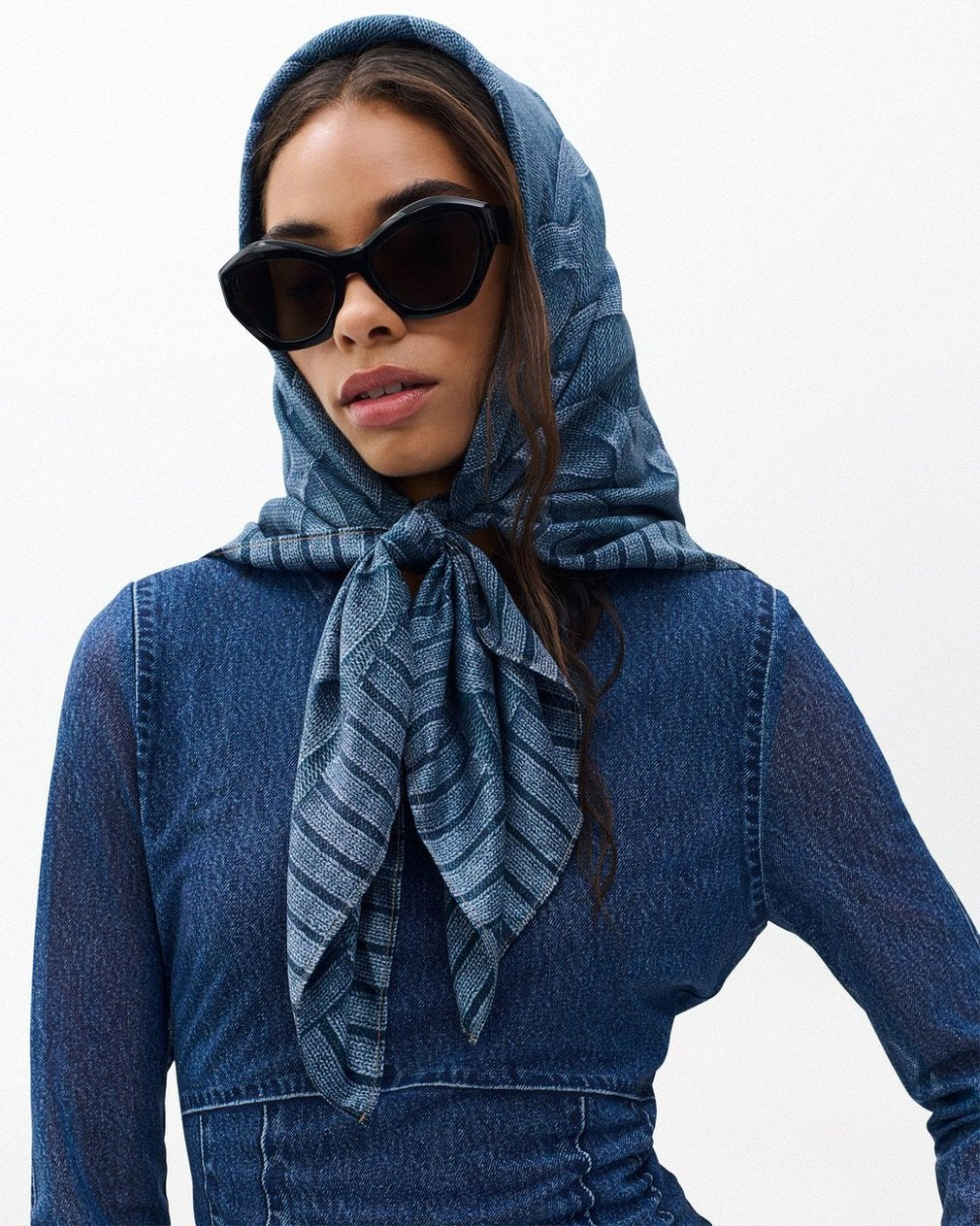 Miramar Silk Scarf - Indigo Knit