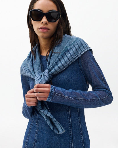 Miramar Silk Scarf - Indigo Knit