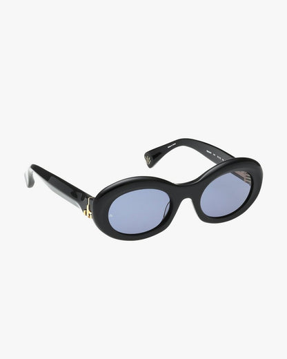 Miley Oval Sunglasses - Black Blue