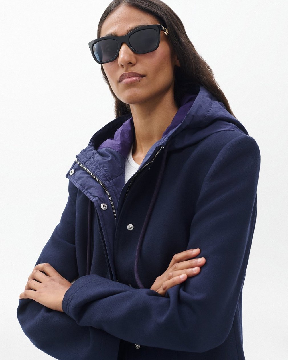 Renee Square Sunglasses - Black Blue