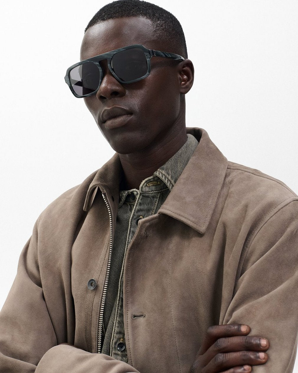 Marcus Square Aviator Sunglasses - Grey Smoke