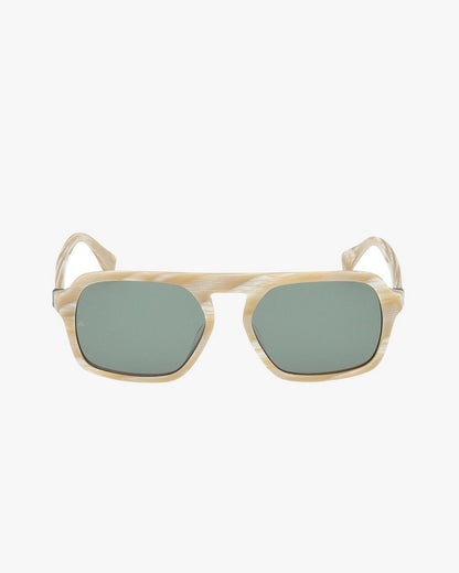 Marcus Square Aviator Sunglasses - Bone Green