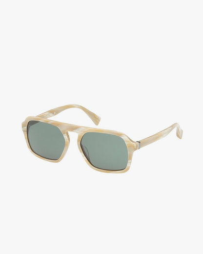 Marcus Square Aviator Sunglasses - Bone Green