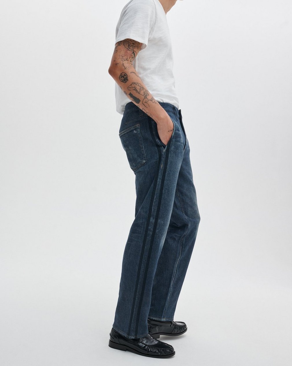 Miramar Fit 4 Track Pants - Empire with Indigo Stripe