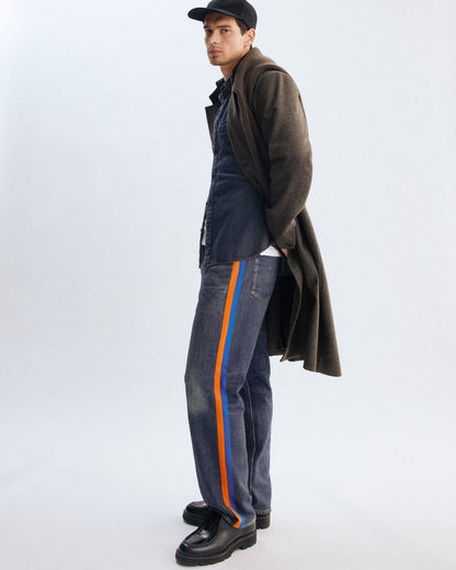 Miramar Fit 4 Sport Stripe Track Pants - Empire with Orange and Blue Stripe