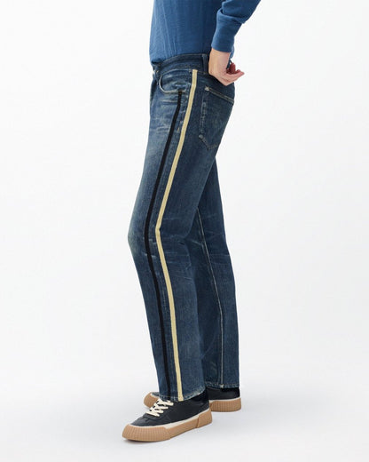 Miramar Fit 4 Sport Stripe Track Pants - Empire with Gold and Black Stripe