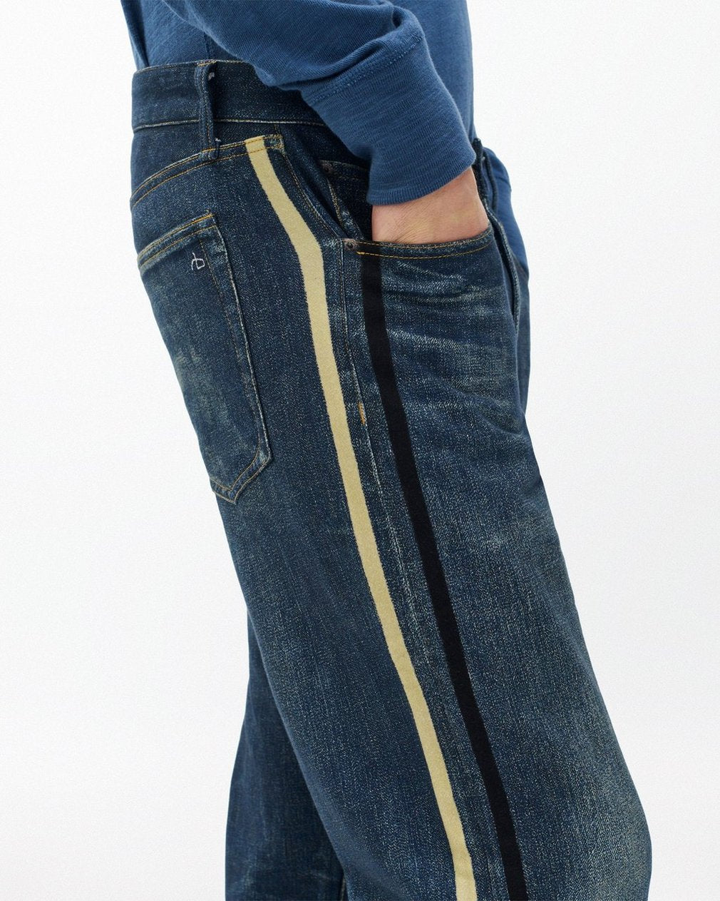 Miramar Fit 4 Sport Stripe Track Pants - Empire with Gold and Black Stripe